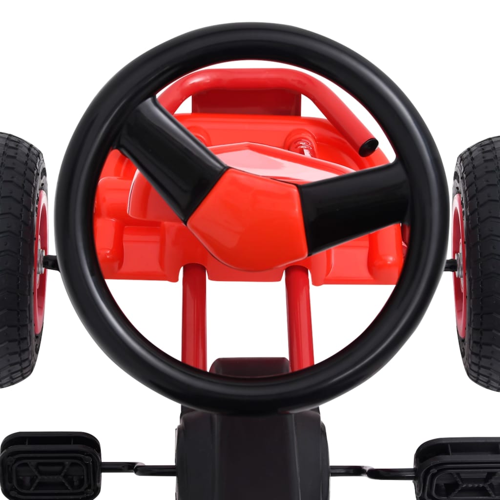 Pedal-go-kart med pneumatiske dekk rød