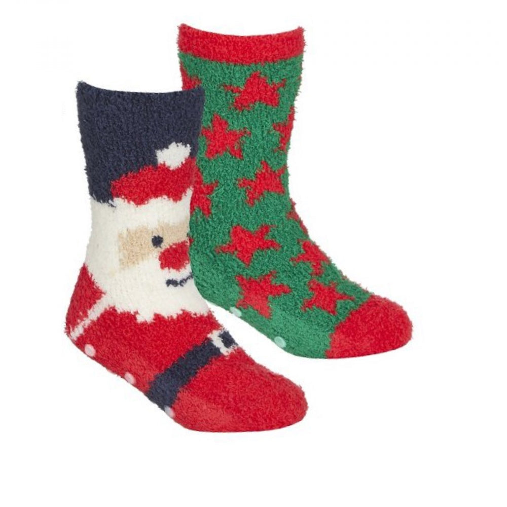 Fluffy sokker - Julenisse 2 pk