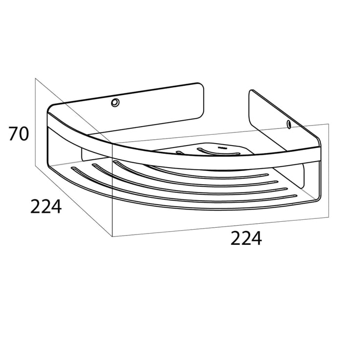 Tiger Hjørnekurv for bad Caddy krom stor 1400630346