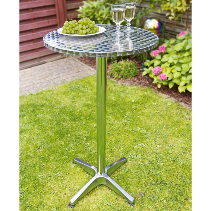 HI Sammenleggbart bistrobord aluminium rund 60x60x(58-115) cm