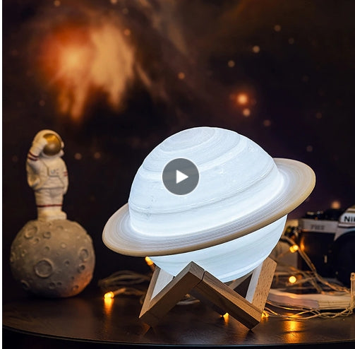 Saturn 3D nattlampe