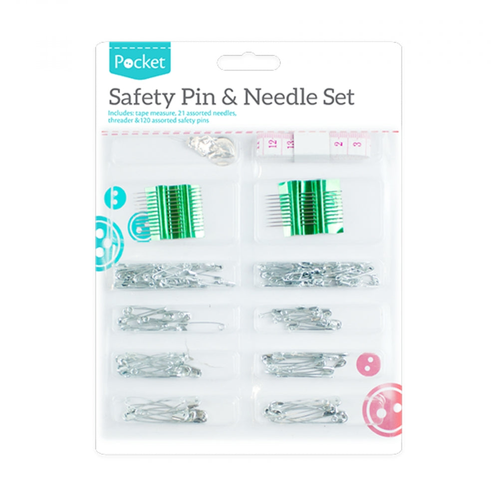Pakke m/ nåler og sikkerhetsnåler