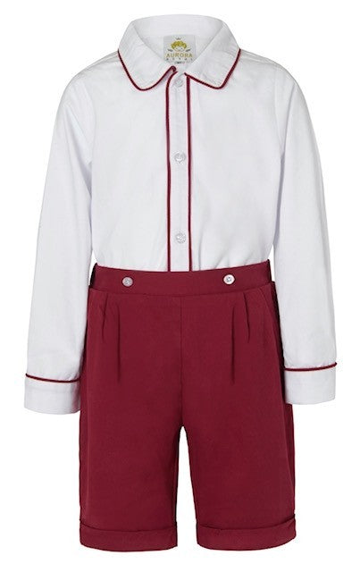 Aurora Royal- Skjorte og shorts sett rødt
