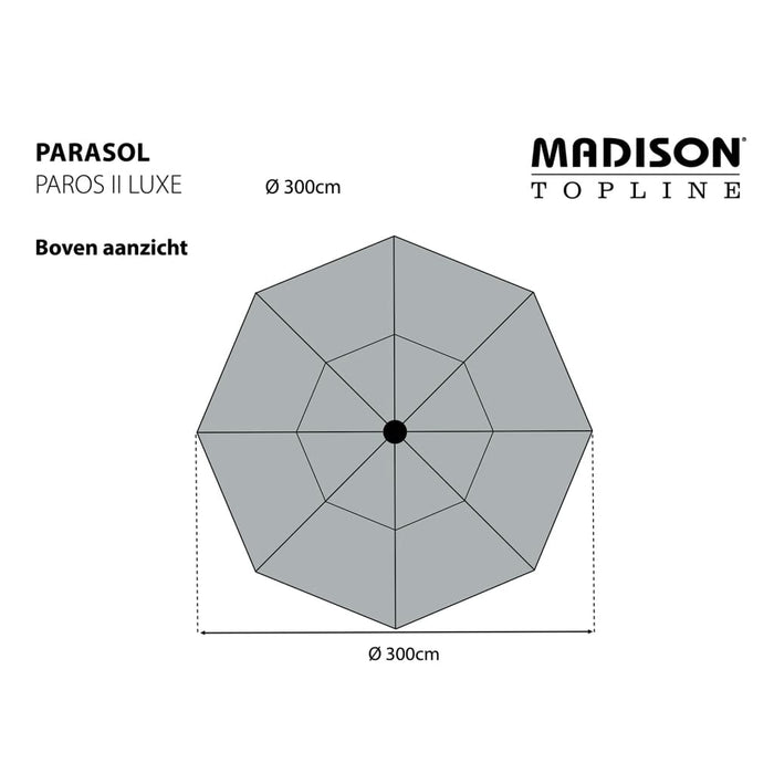 Madison Parasoll Paros II Luxe 300 cm salviegrønn