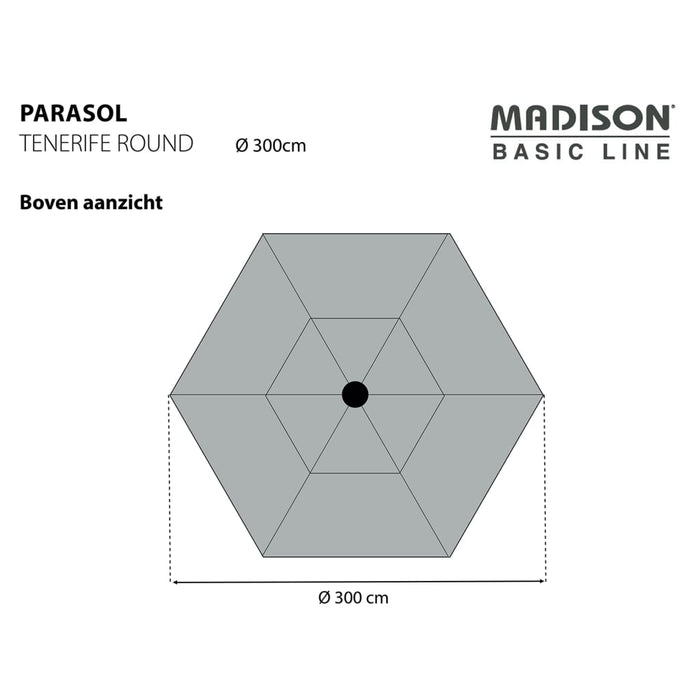 Madison Parasoll Tenerife 300 cm rund ecru