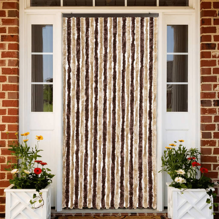 Insektgardin beige og lysebrun 90x220 cm chenille