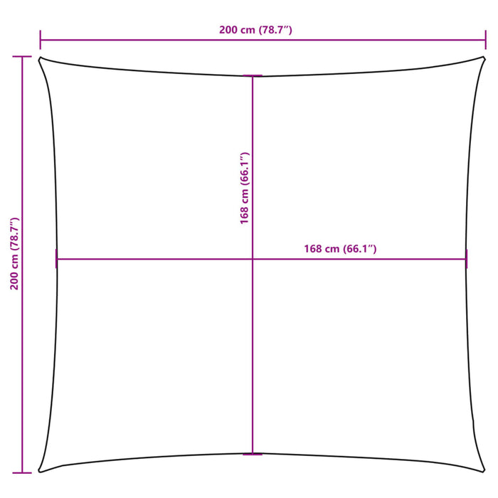 Solseil oxfordstoff firkantet 2x2 m terrakotta