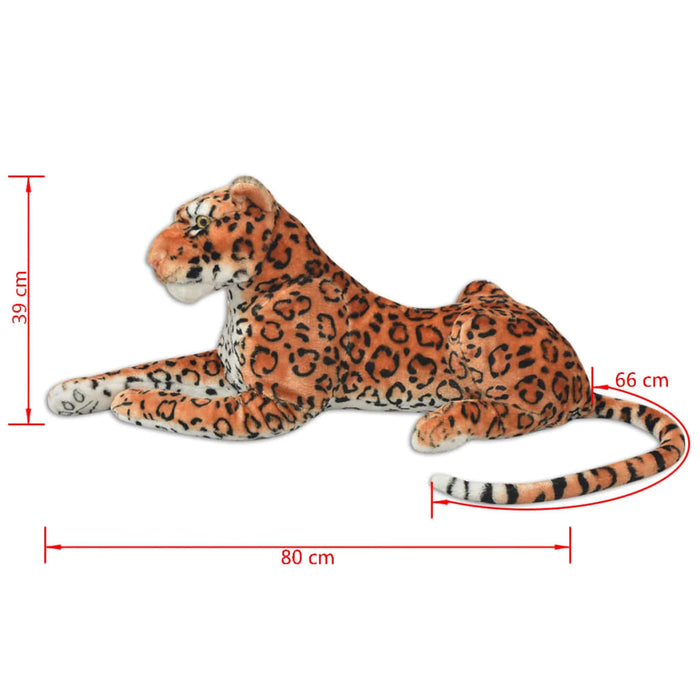 Leopardleke Plysj Brun XXL