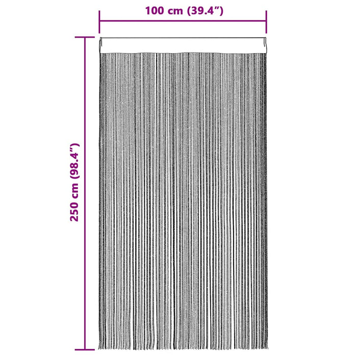 Trådgardiner 2 stk 100x250 cm hvit