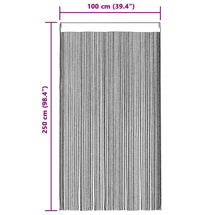 Trådgardiner 2 stk 100x250 cm svart