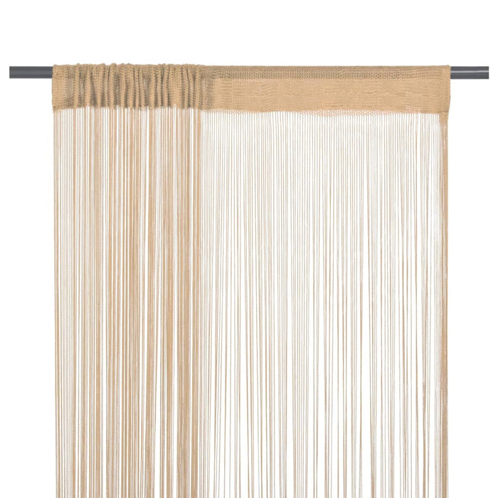 Trådgardiner 2 stk 100x250 cm beige