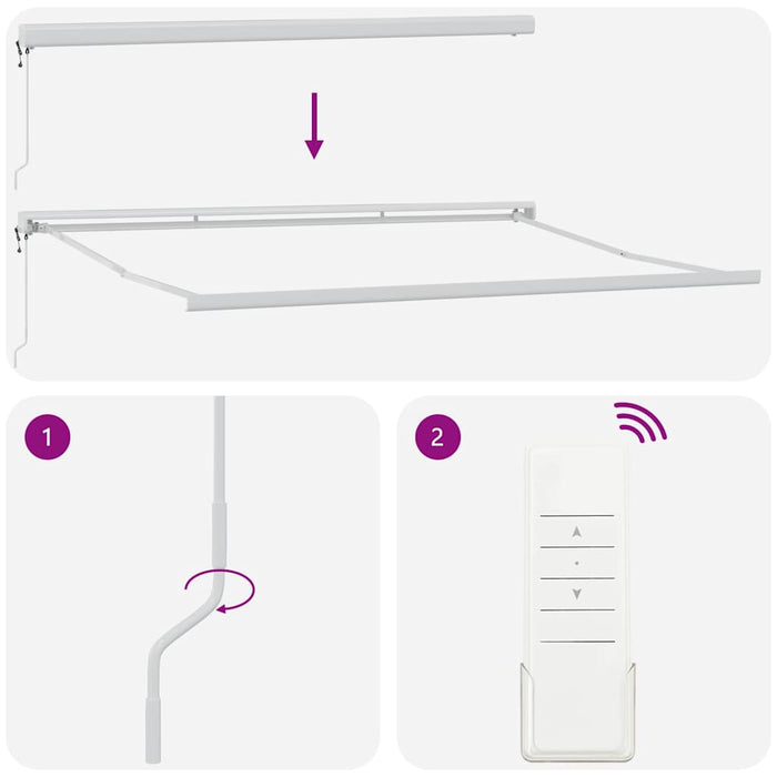 Markise Hvit 4 × 3 m Metall