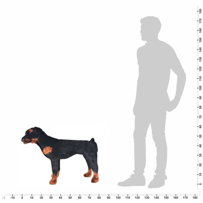 Stående lekehund rottweiler plysj svart og brun XXL