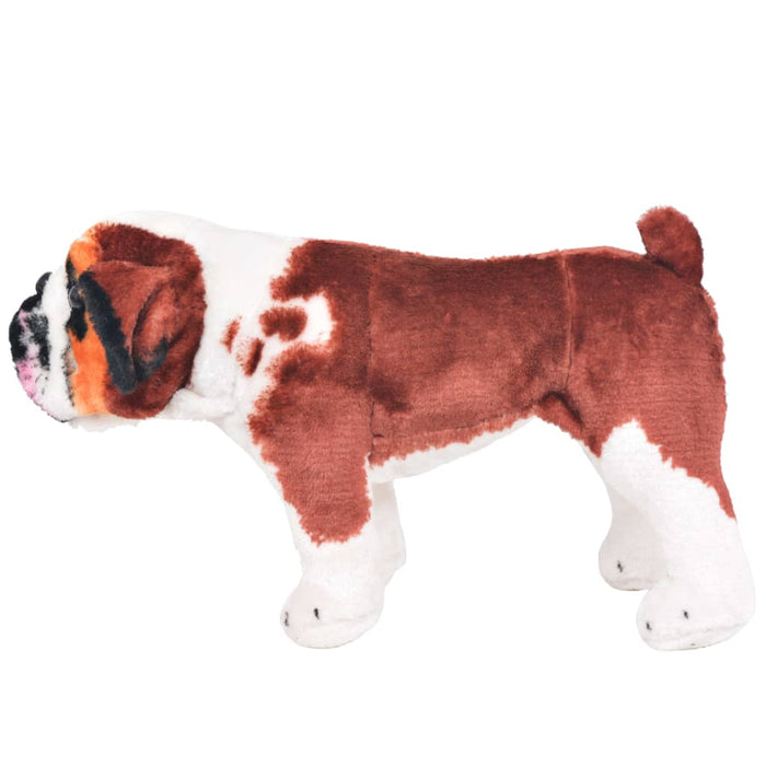 Stående lekehund bulldog hvit og brun XXL