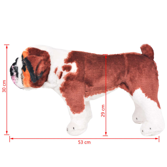 Stående lekehund bulldog hvit og brun XXL