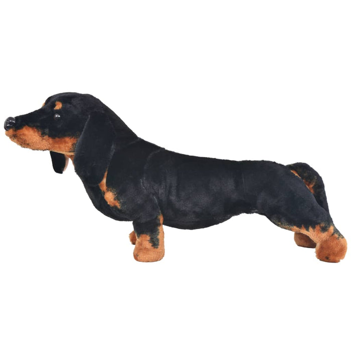 Stående lekehund dachshund plysj svart XXL