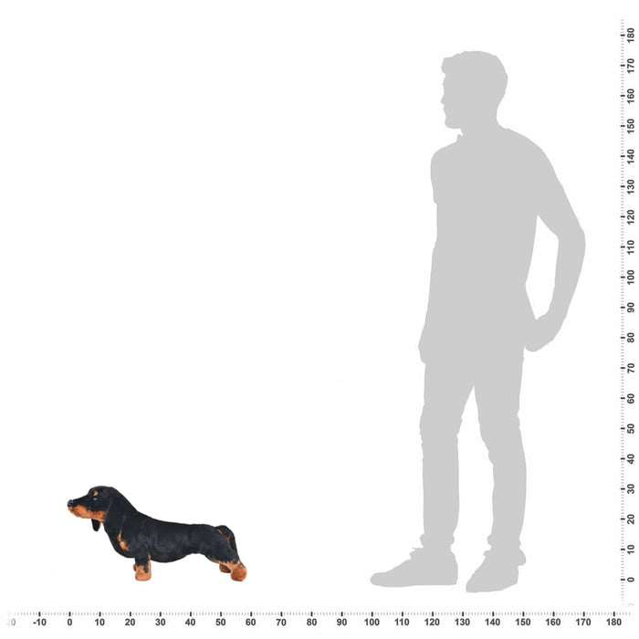 Stående lekehund dachshund plysj svart XXL