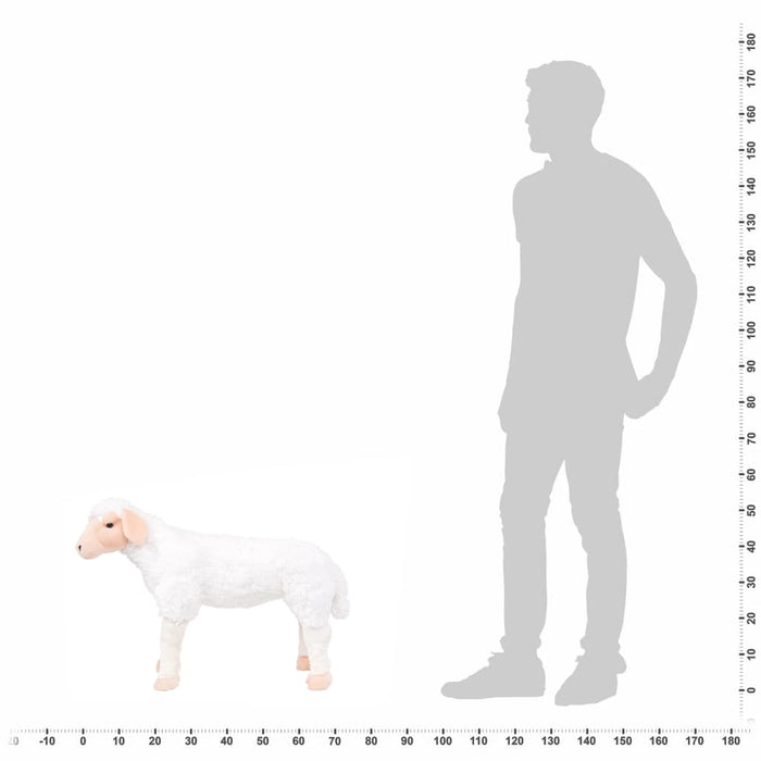Stående lekesau plysj hvit XXL
