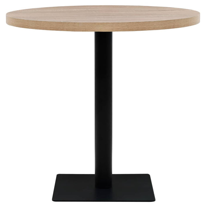 Bistrobord MDF og stål rund 80x75 cm eikefarge