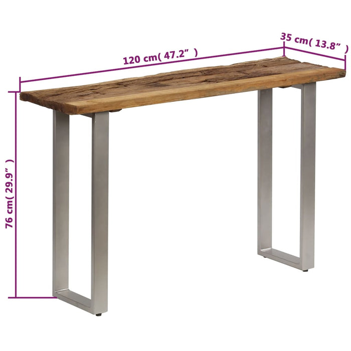 Konsollbord gjenvunnet tre og stål 120x35x76 cm