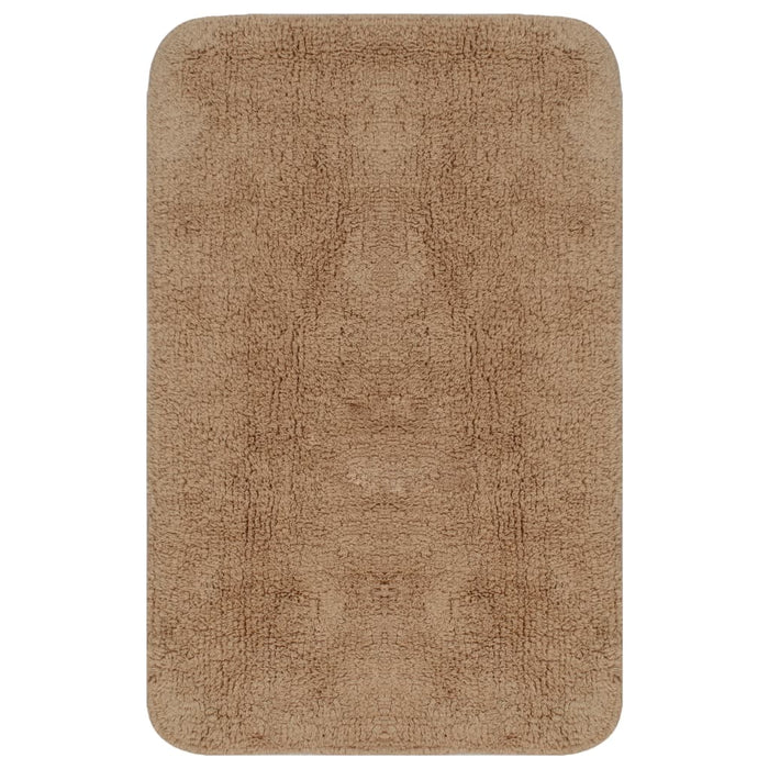 Baderomsmattesett 3 stk stoff beige