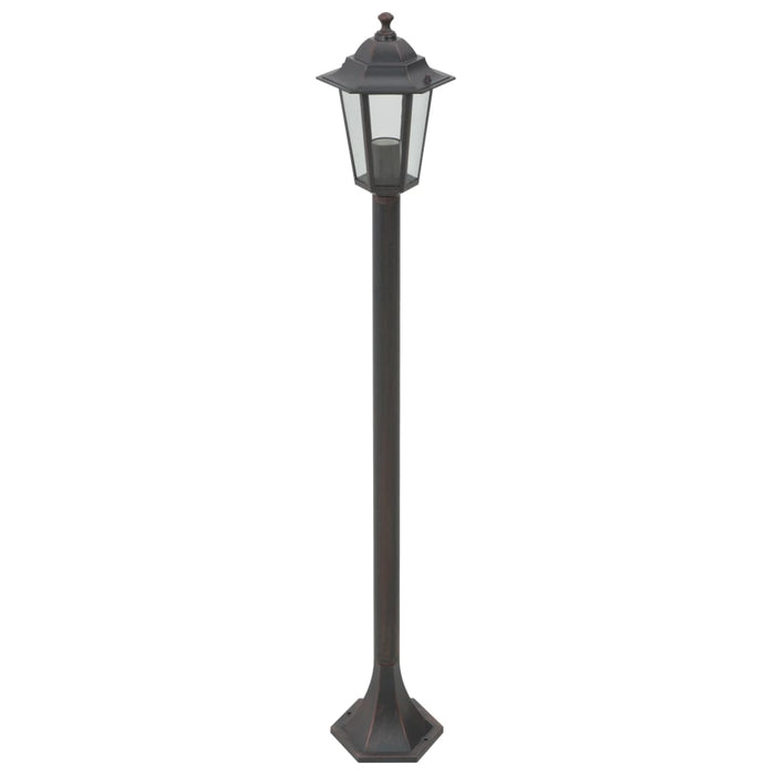 Hagelyktestolpe E27 110 cm 6 stk aluminium bronse