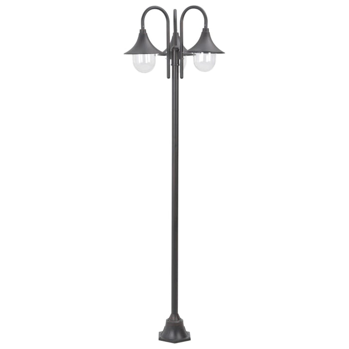 Hagelyktestolpe E27 220 cm aluminium 3 lamper bronse