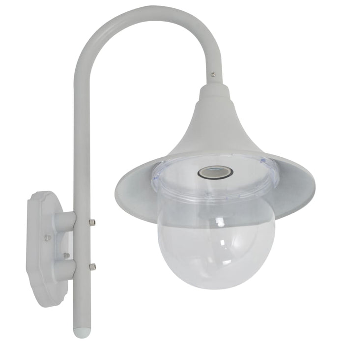 Utendørs vegglampe E27 42 cm aluminium hvit