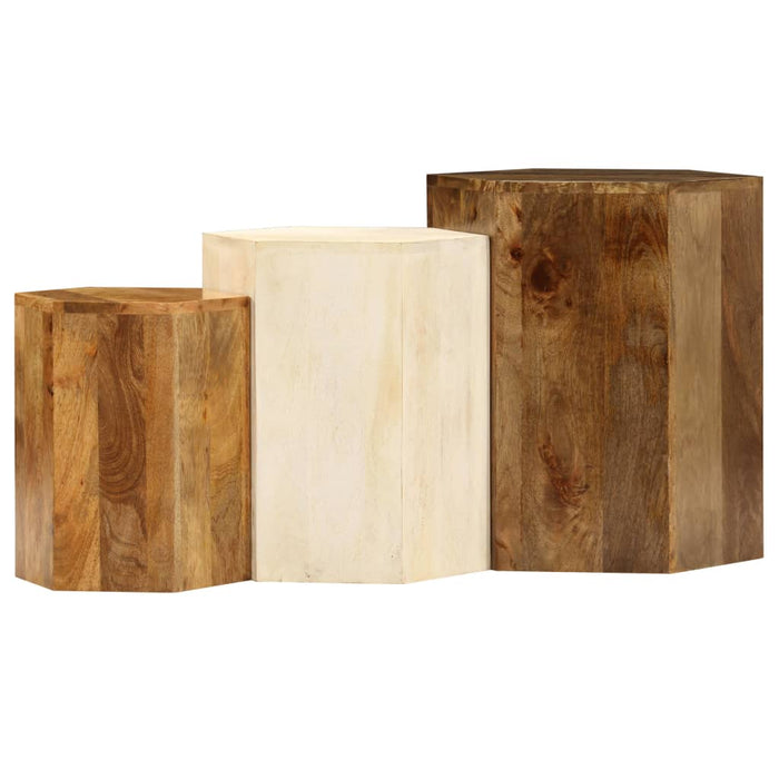 Salongbordsett 3 deler heltre mango