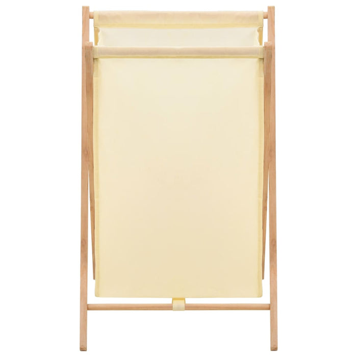 Skittentøyskurv sedertre og stoff beige 42x41x64 cm