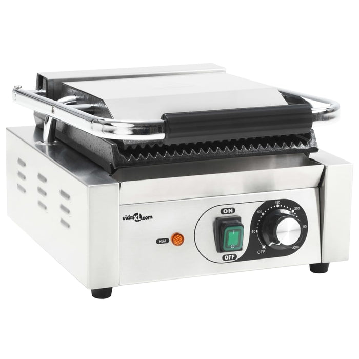 Riflet paninigrill rustfritt stål 1800 W 31x30,5x20 cm