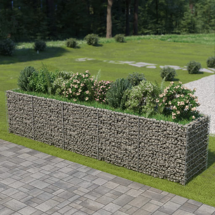 Gabion høybed galvanisert stål 450x90x100 cm