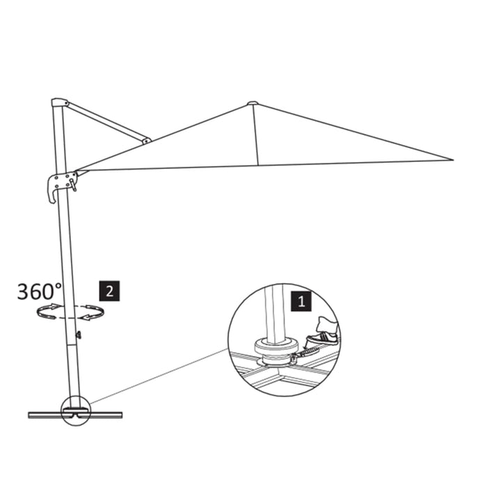 Hengende hageparasoll med aluminiumsstang 400x300 cm antrasitt