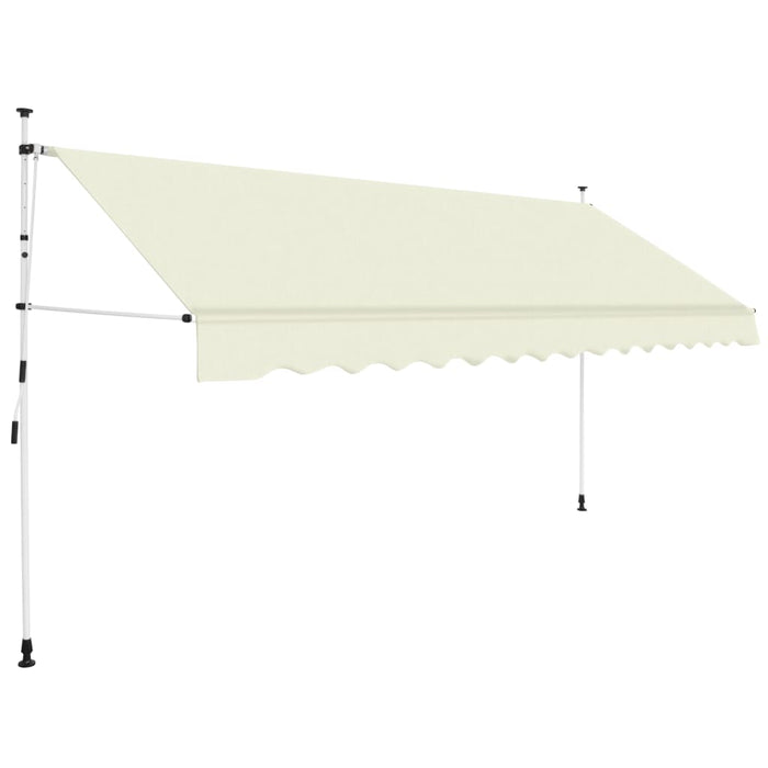 Manuell uttrekkbar markise 350 cm kremhvit