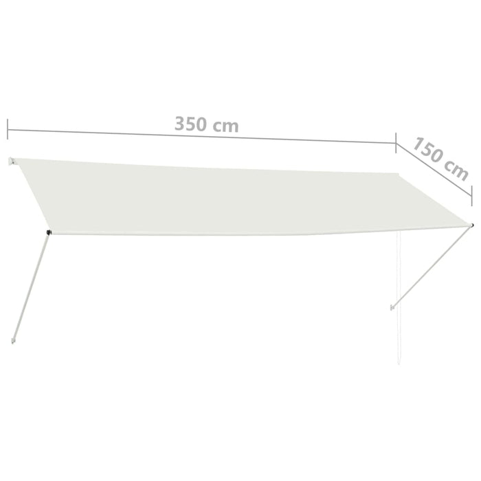 Uttrekkbar markise 350x150 cm kremhvit