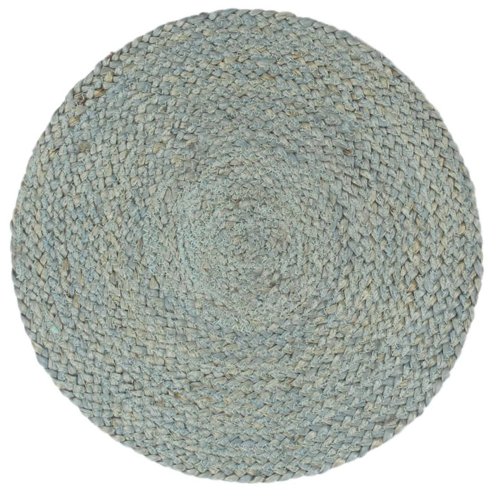 Bordmatter 4 stk ren olivengrønn 38 cm rund jute