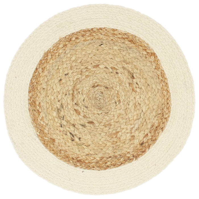 Bordmatter 4 stk vanlig naturell 38 cm rund jute og bomull