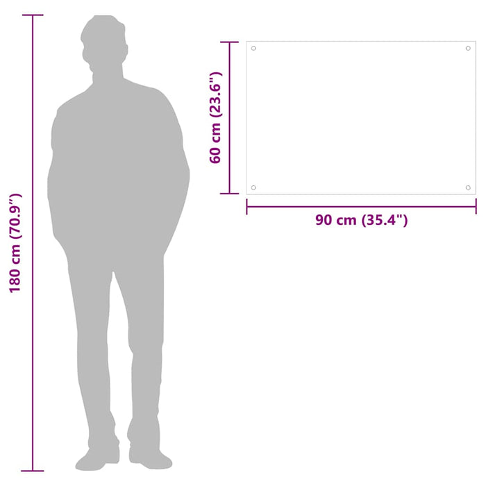 Kjøkkenplate gjennomsiktig 90x60 cm herdet glass