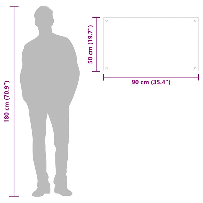 Kjøkkenplate svart 90x50 cm herdet glass