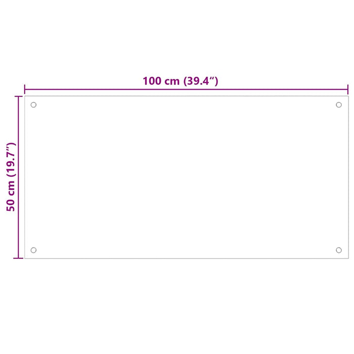 Kjøkkenplate svart 100x50 cm herdet glass