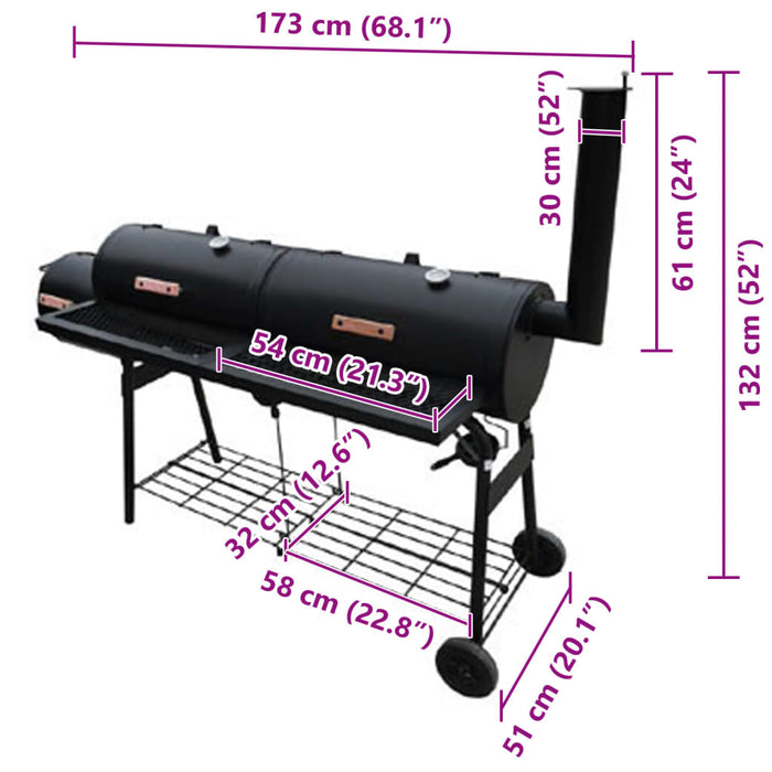 Røykgrill Nevada XL svart