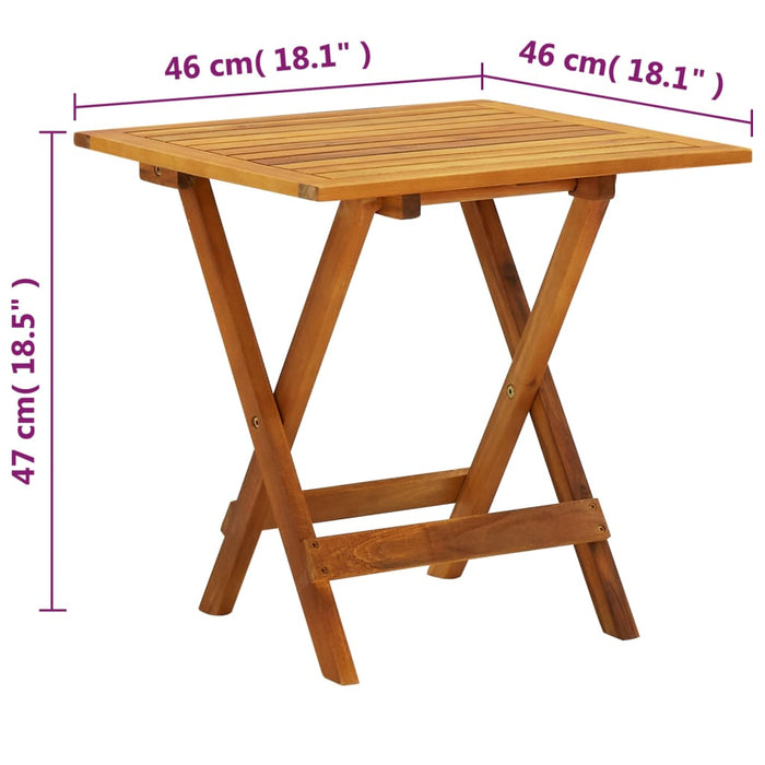 Bistrobord 46x46x47 cm heltre akasie