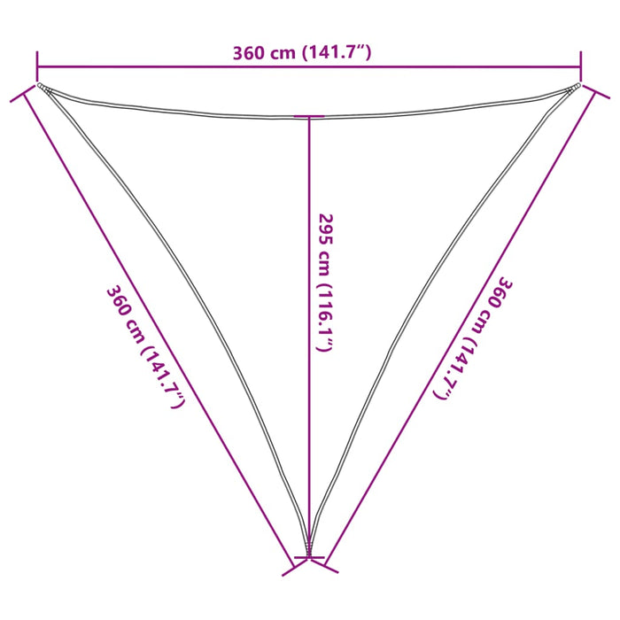 Solseil HDPE Triangel 3,6x3,6x3,6 m Antrasitt