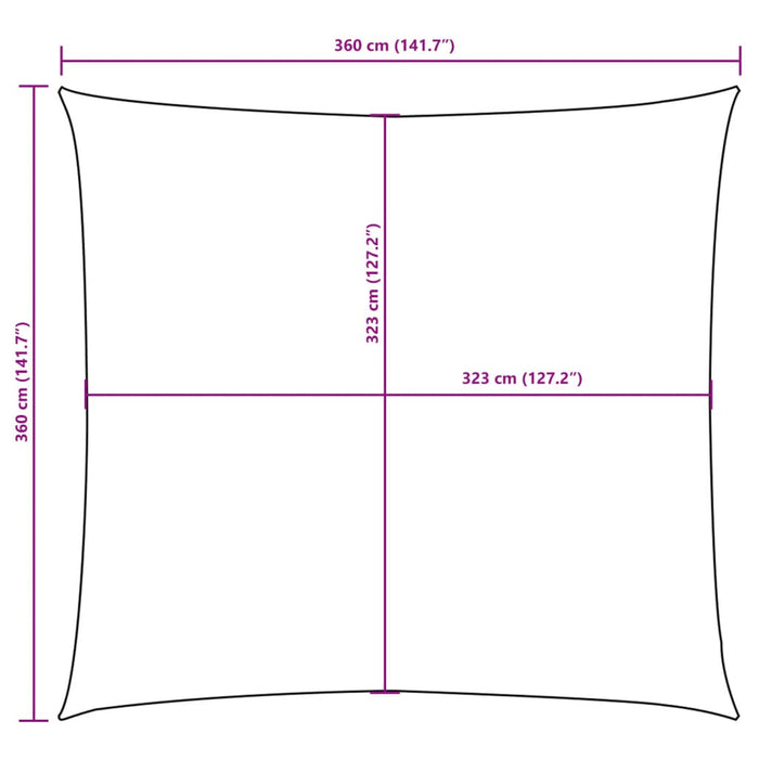 Solseil oxfordstoff firkantet 3,6x3,6 m terrakotta