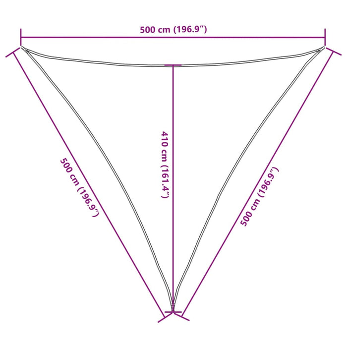 Solseil oxfordstoff trekantet 5x5x5 m terrakotta