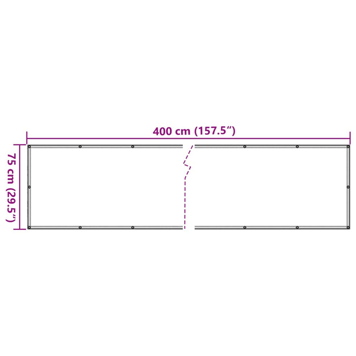 Balkongskjerm Oxfordstoff 75x400 cm Antrasitt