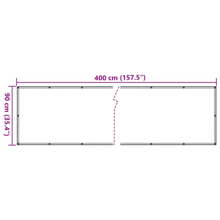 Balkongskjerm Oxfordstoff 90x400 cm Beige