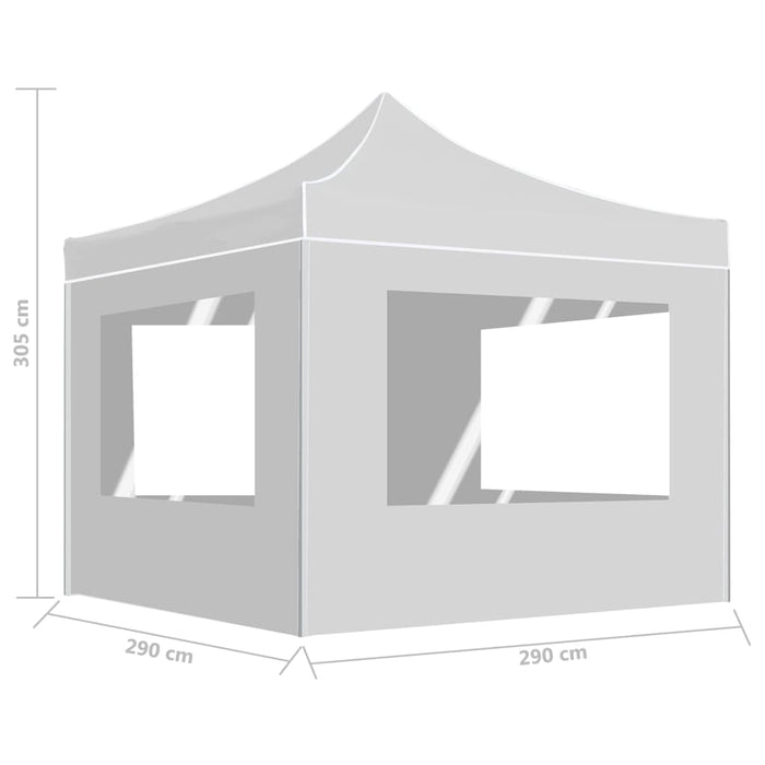 Foldbart festtelt med vegger aluminium 3x3 m hvit