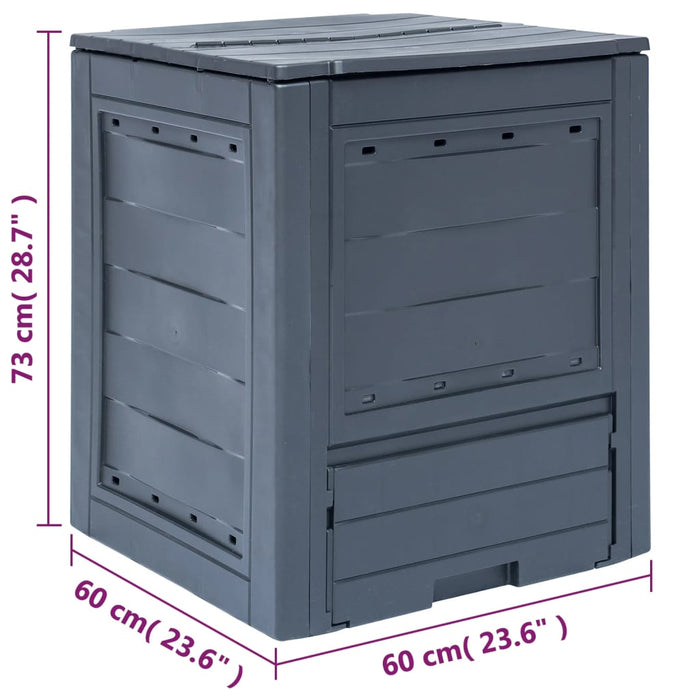 Kompostkasse 60x60x73 cm grå 260 L