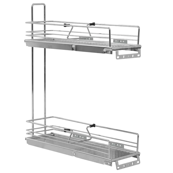 Uttrekkbare kurvskuffer 2 etasjer 47x15x54,5 cm